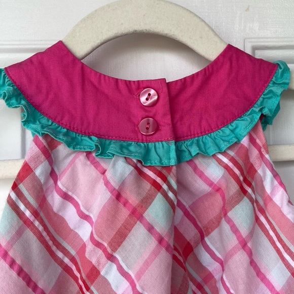 •Youngland• Tiered Plaid Watermelon Dress - Size 2T - Picture 6 of 9